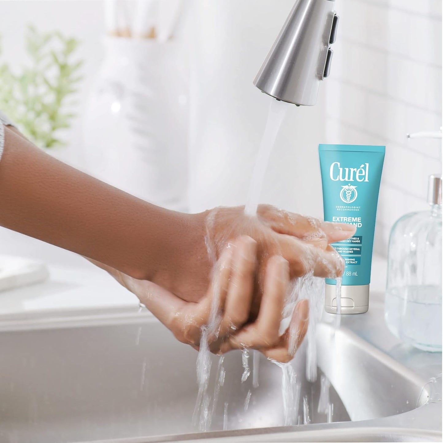 Curel Extreme Dry Hand Dryness Relief, Travel Size Hand Cream, Easily Absorbed for Long-Lasting Relief after Washing Hands, with Eucalyptus Extract, 3 Ounces (Pack of 2)
