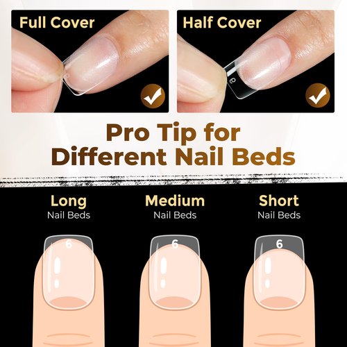 UNA GELLA Extra Short Nail Tips: 504pcs Square Fake Nails Pre-shape XS Short Square Press on Nails Gel Tips Full Cover Acrylic Nails False Nails for DIY Salon 12 Sizes
