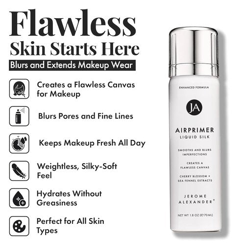 Jerome Alexander MagicMinerals LiquidSilk Air Primer - Smooths Skin & Minimizes Pores for Flawless Makeup