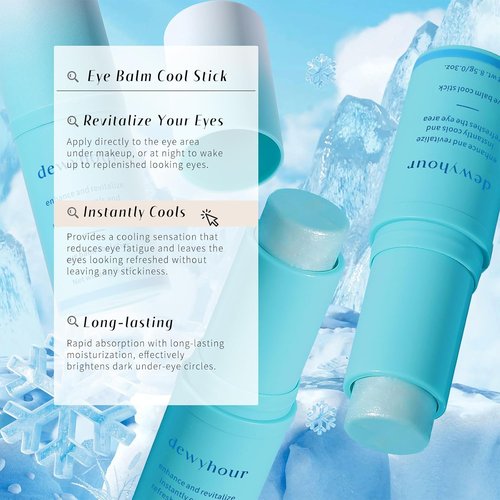 Dewyhour Under Eye Balm Stick - Cooling Moisturizing Treatment for Dark Circles & Puffiness | Korean Skin Care