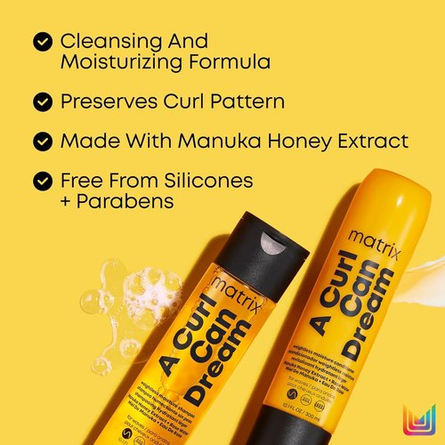 MATRIX A Curl Can Dream Shampoo & Conditioner Set - Weightless Moisture for Wavy Hair | Frizz Control with Manuka Honey & Rose Water