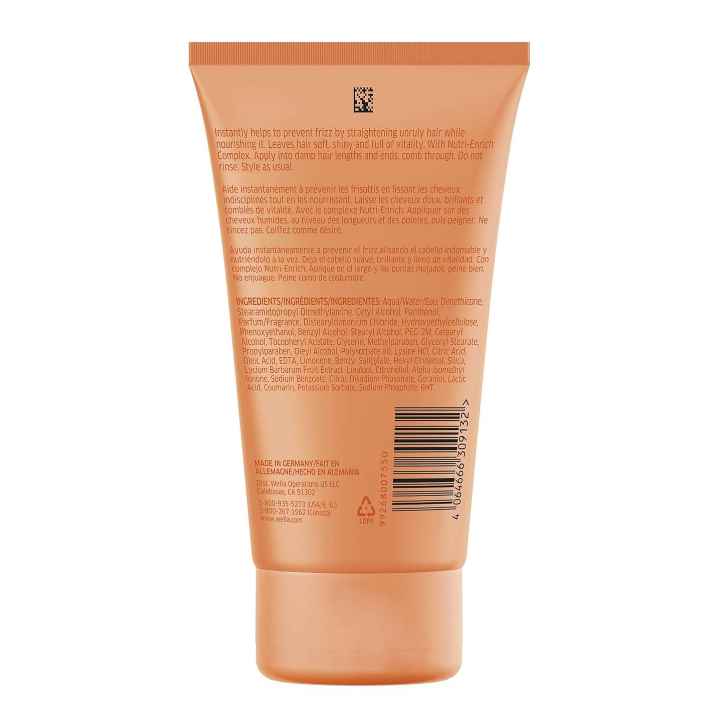 Wella Professionals Invigo Nutri-Enrich Frizz Control Cream - Deep Nourishment & Anti-Frizz | 5.07 oz