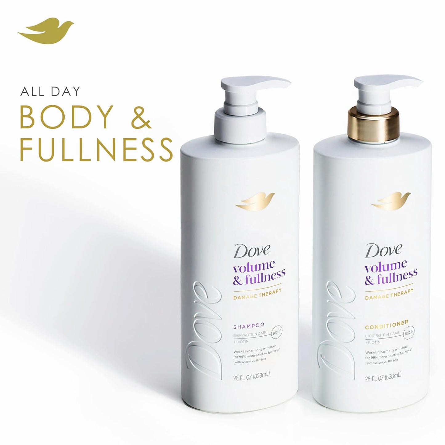 Dove Shampoo - Volume & Fullness for Fine Hair | Bio-Protein Care Technology, 28 Fl Oz