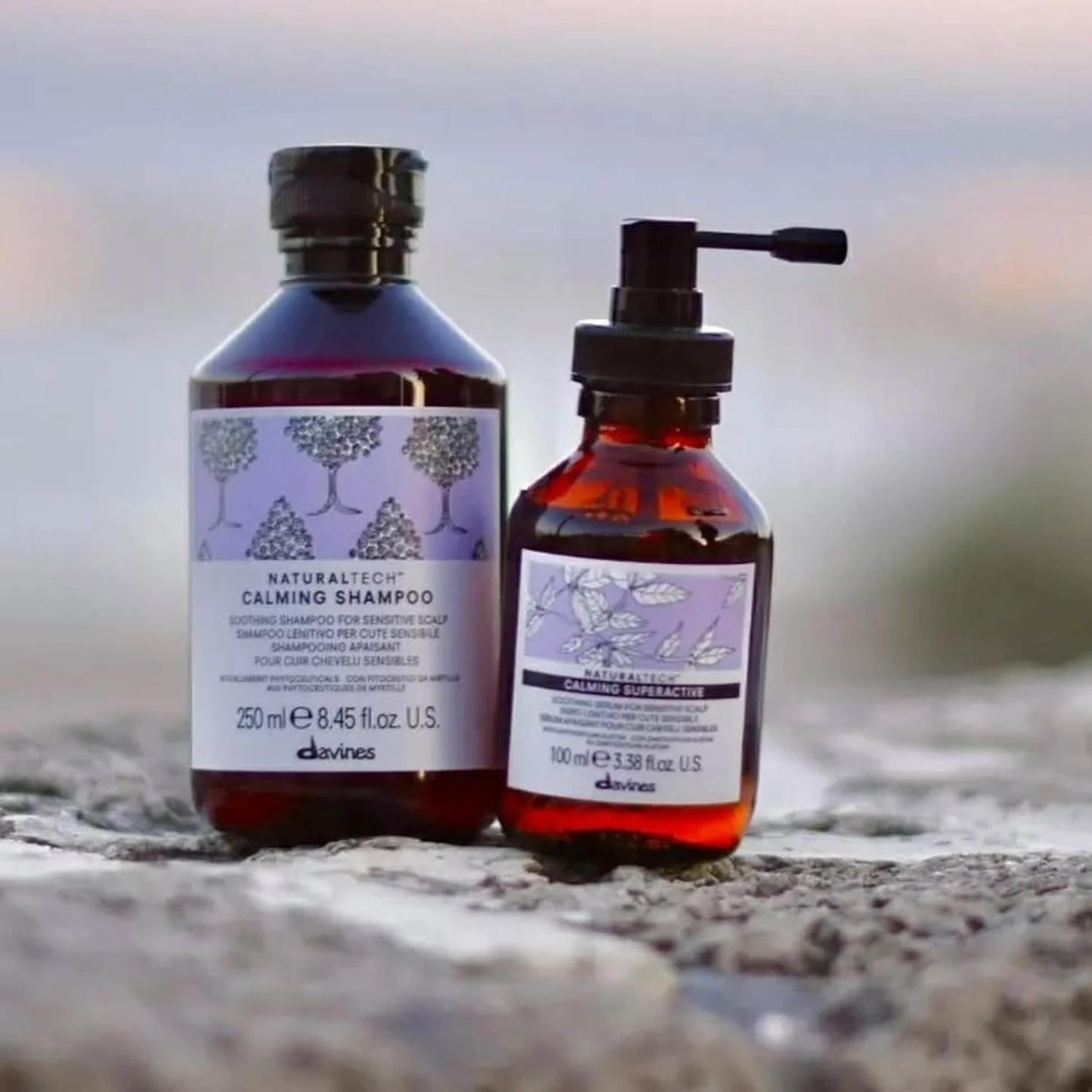 Davines Naturaltech Calming Superactive Leave-In Serum - Soothes Sensitive Scalp with Blueberry Phytoceuticals, 3.38 Fl Oz