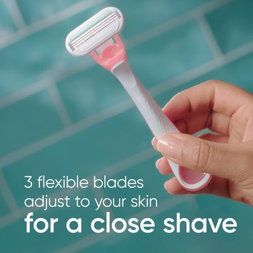 Gillette Venus Sensitive Women's Disposable Razors - Pack of 3 for Gentle Shaving Comfort