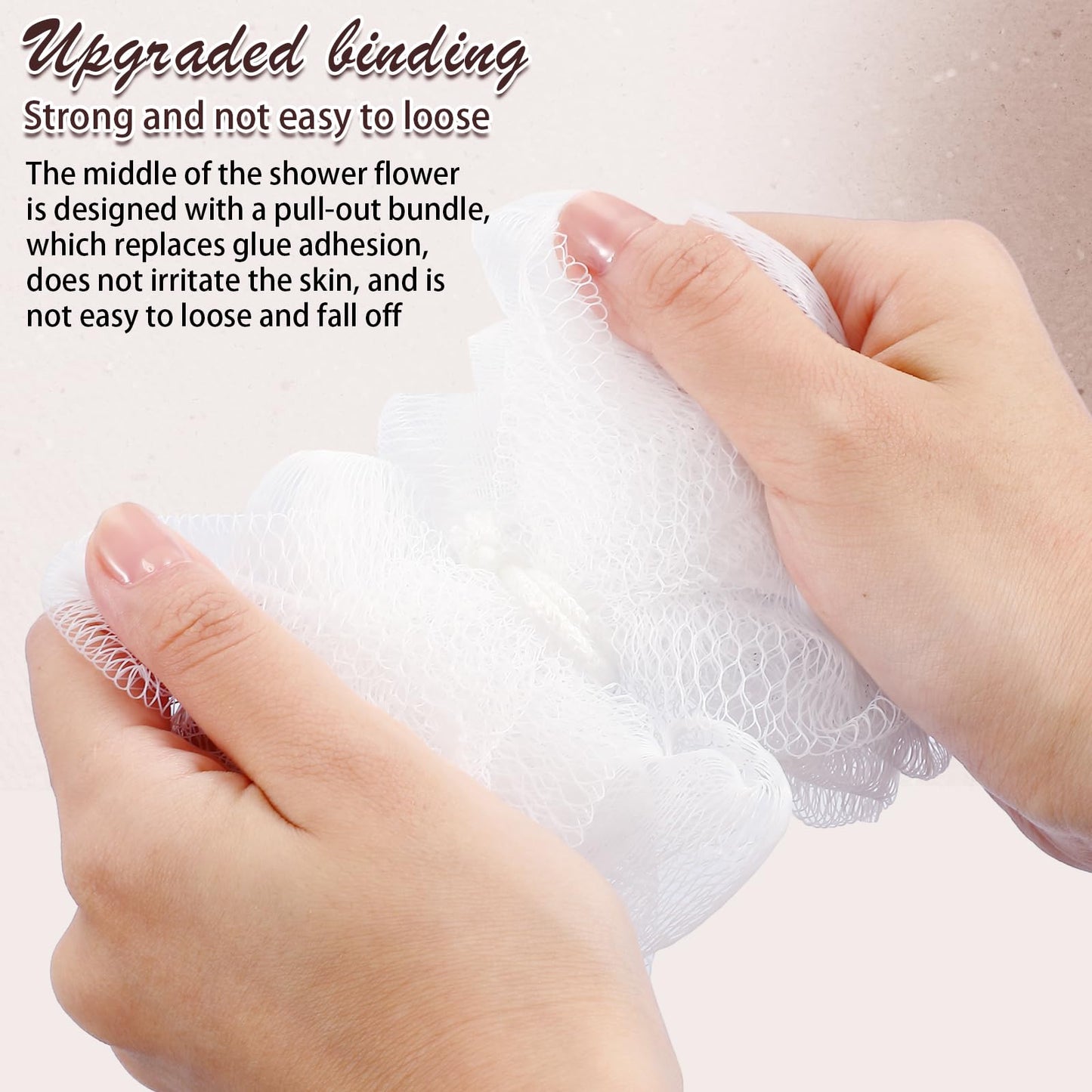 Shellwei 24 Pcs 3 Inch Mini Loofah Travel Size Bulk Shower Sponge Pouf Mesh for Women Kids Men Exfoliating Body Scrubber Baby Shower Favor(White)