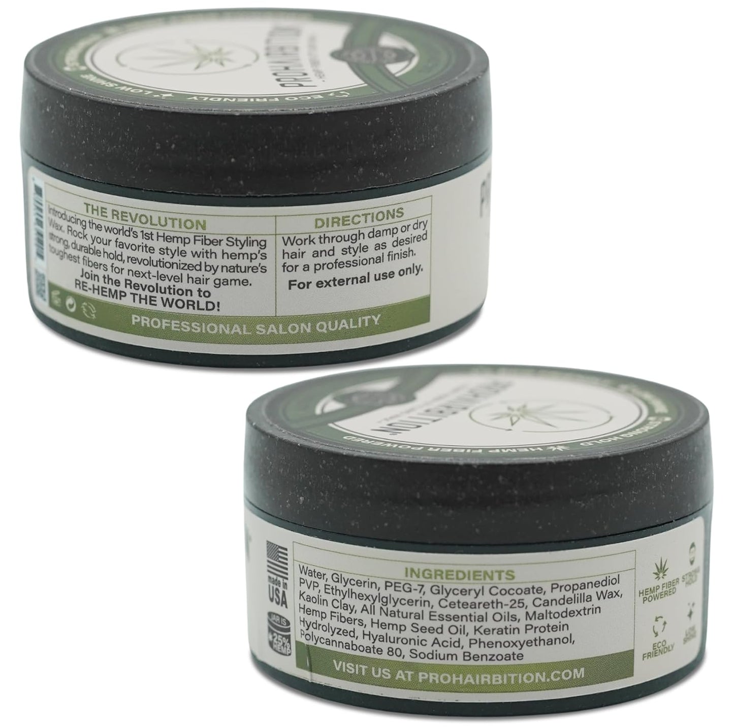 Hemp Fiber Hair Wax by Skiennix - Strong Hold Matte Finish | Non-Greasy, Long-Lasting, Vegan Formula