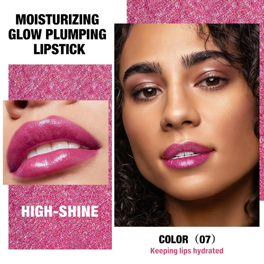 Skiennix Mauve Pink Shimmer Lipstick - Metallic 3D Shine, Lightweight Hydrating Formula, Long-Lasting Waterproof