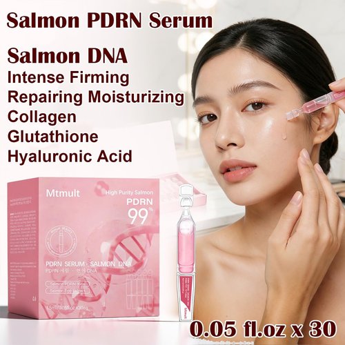 Mtmult Salmon DNA PDRN Serum - Anti-Aging Ampoule with 99% Salmon DNA, Collagen & Hyaluronic Acid | 0.05 fl. oz x 30e