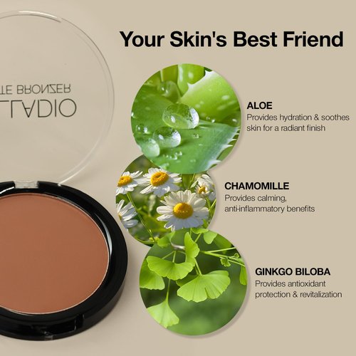 Palladio Matte Bronzer - Flawless Finish Without Tan Lines | Perfect for All Skin Types