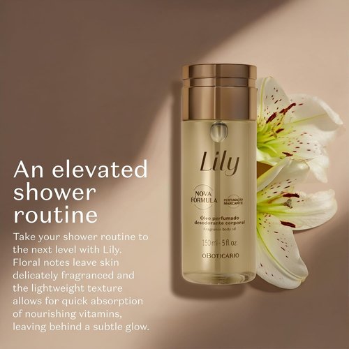 Lily Body Oil - Lightweight & Fast Absorbing Moisturizer | 5 Ounce Scented Formula