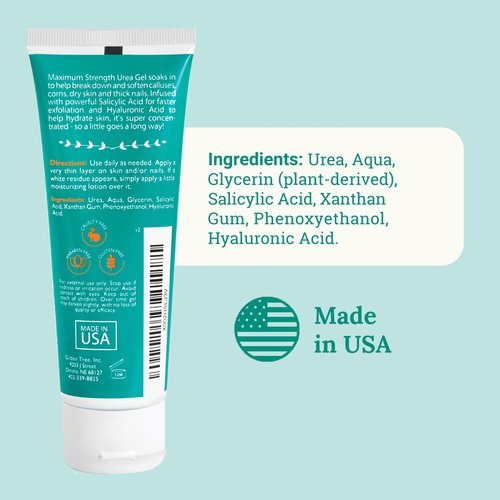 GILDEN TREE Urea Gel 42 Percent For Feet Maximum Strength Softens Cracked Heel Calluses & Thick Toenails