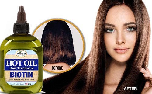 Difeel Biotin Hot Oil Treatment - Nourishing Hair Care for Strength & Shine | 7.1 oz