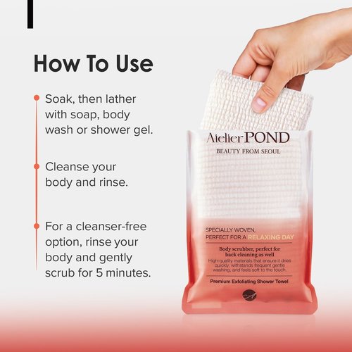 Atelier POND Premium Korean Exfoliating Washcloth – Linen & Cotton, Spa-Quality for Deep Cleansing & Relaxation