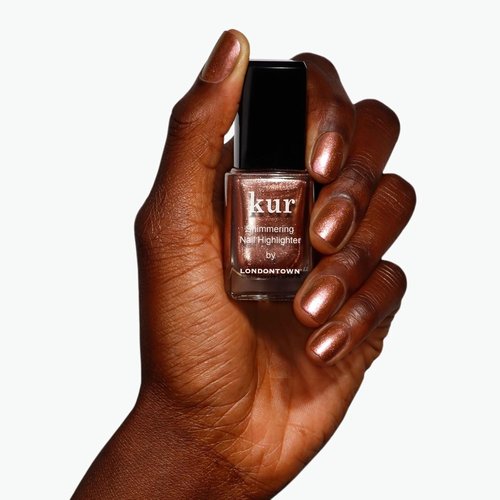 LONDONTOWN Shimmer Nail Highlighter - Iridescent Copper Rose Gold Nail Polish Treatment | Vegan & Cruelty-Free - 0.40 fl oz