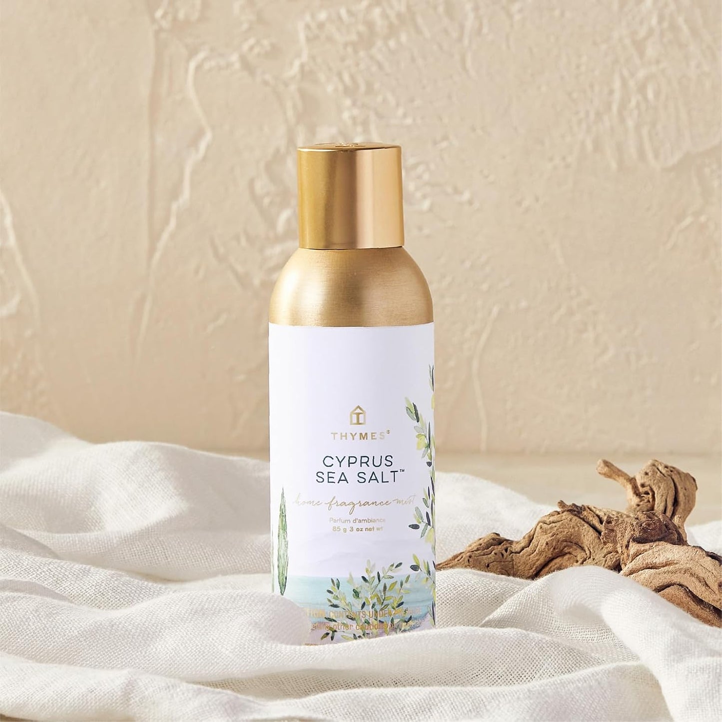Thymes Cyprus Sea Salt Home Fragrance Mist - Refreshing Scent for Any Room | 3.0 oz