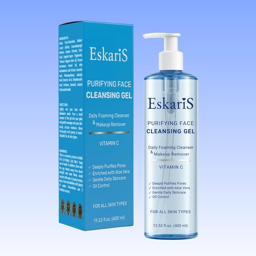 Purifying Face Cleansing Gel by Regine Switzerland - Vitamin C & Aloe Vera Daily Foaming Wash | 13.52 oz (400 ml)