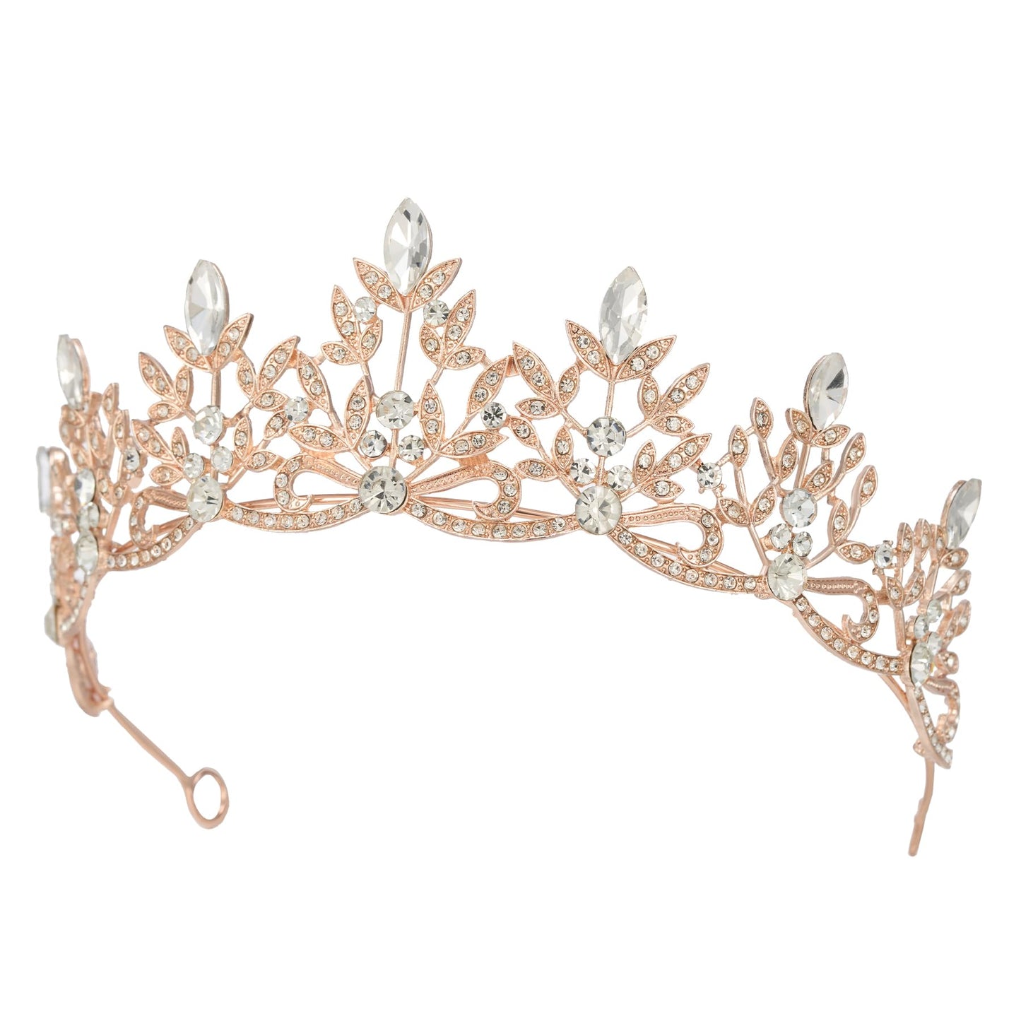 SWEETV Tiara Headbands Bridal Wedding Crown Prom Birthday Party Hair Accessories, Rhinestone Bridal Crown Princess Tiara Jewelry Headpieces for Women and Girls,Lorelai Crystal Tiara