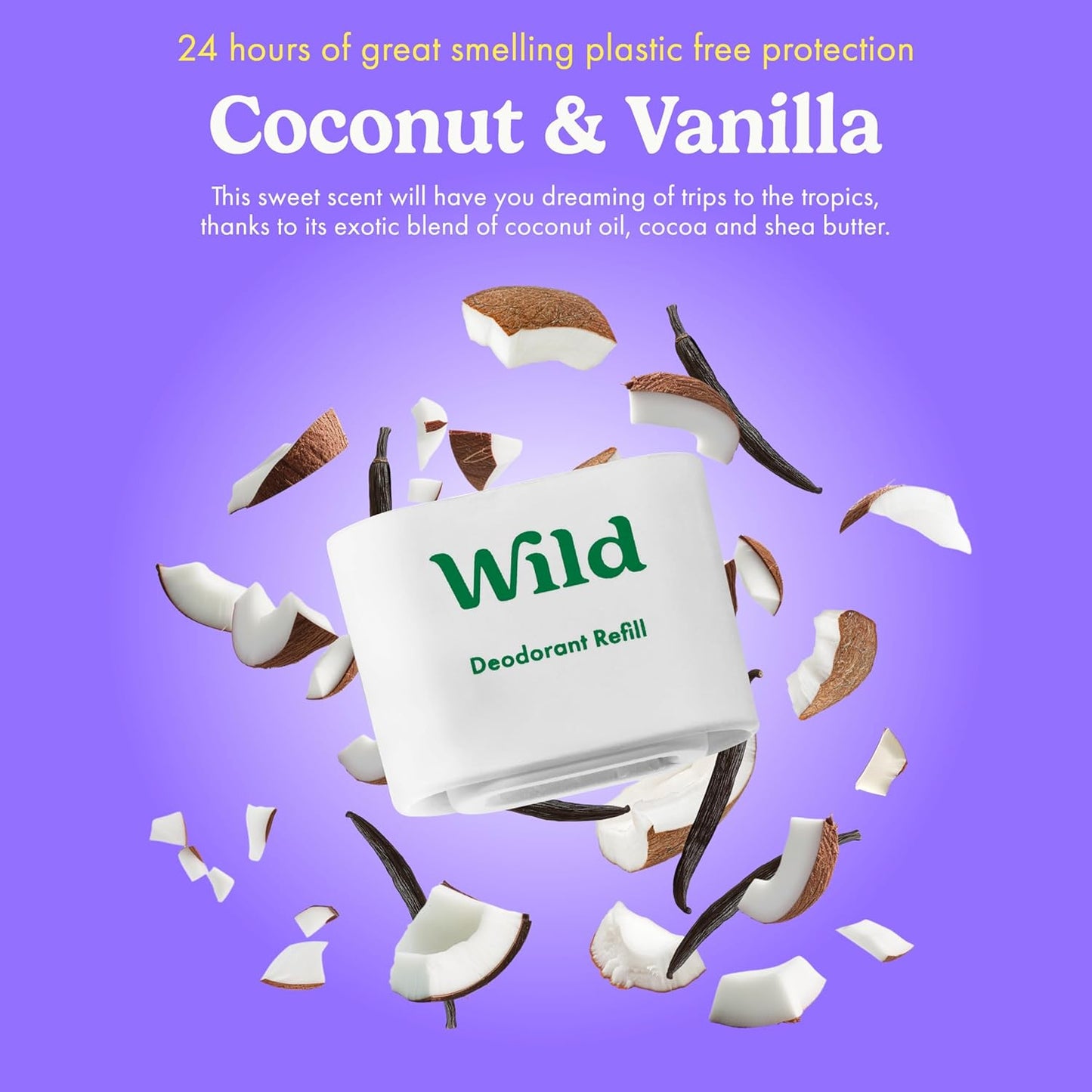 Wild Aluminum-Free Deodorant Starter Kit | Refillable Stick with Aqua Case & Vegan Refill Scents