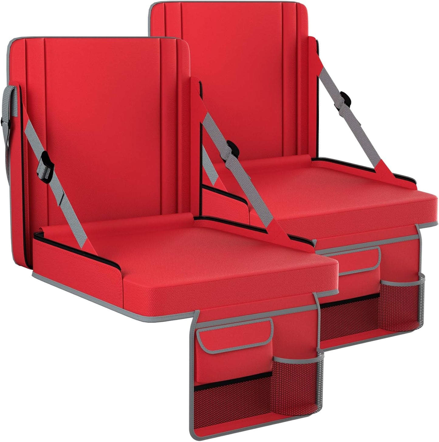 Skiennix Stadium Seats - Adjustable Bleacher Chairs with Back Support & Cup Holder | 2-Pack for Outdoor Events