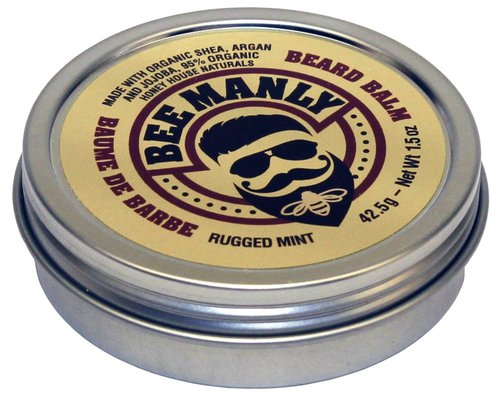 Honey House Naturals Beard Balm - Rugged Mint - 1.5 oz Travel Tin | All-Natural Moisturizer with Essential Oils