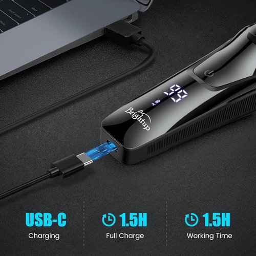 Brightup Electric Razor - Wet & Dry Shaver for Men with 4D Flex Blades, USB Charging & Travel Case