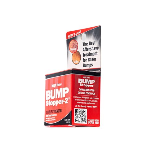 High Time Bump Stopper 2 Double Strength Ingrown Hair Cream - Aftershave Lotion for Men & Women | 0.5 OZ (2 Pack)