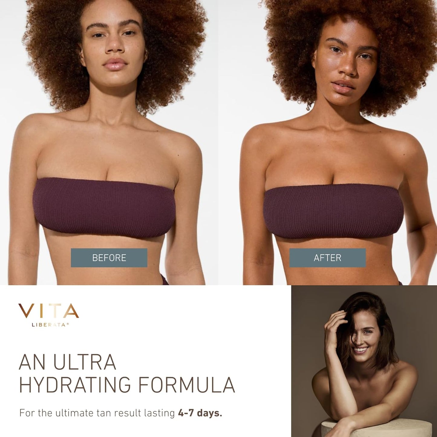Vita Liberata Fabulous Gradual Tanning Lotion - Medium Tinted Tan for Face & Body | Quick-Drying with Hyaluronic Acid, 6.76 fl oz