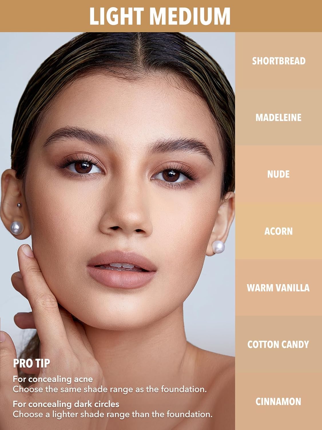SheGlam 12HR Full Coverage Concealer - Matte Finish Stick for Under Eye & Dark Circles | Acorn