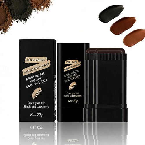 Glo7 Hair Dye Concealer Stick - Instant Gray Coverage | Waterproof & Long-Lasting (Brownish Black)