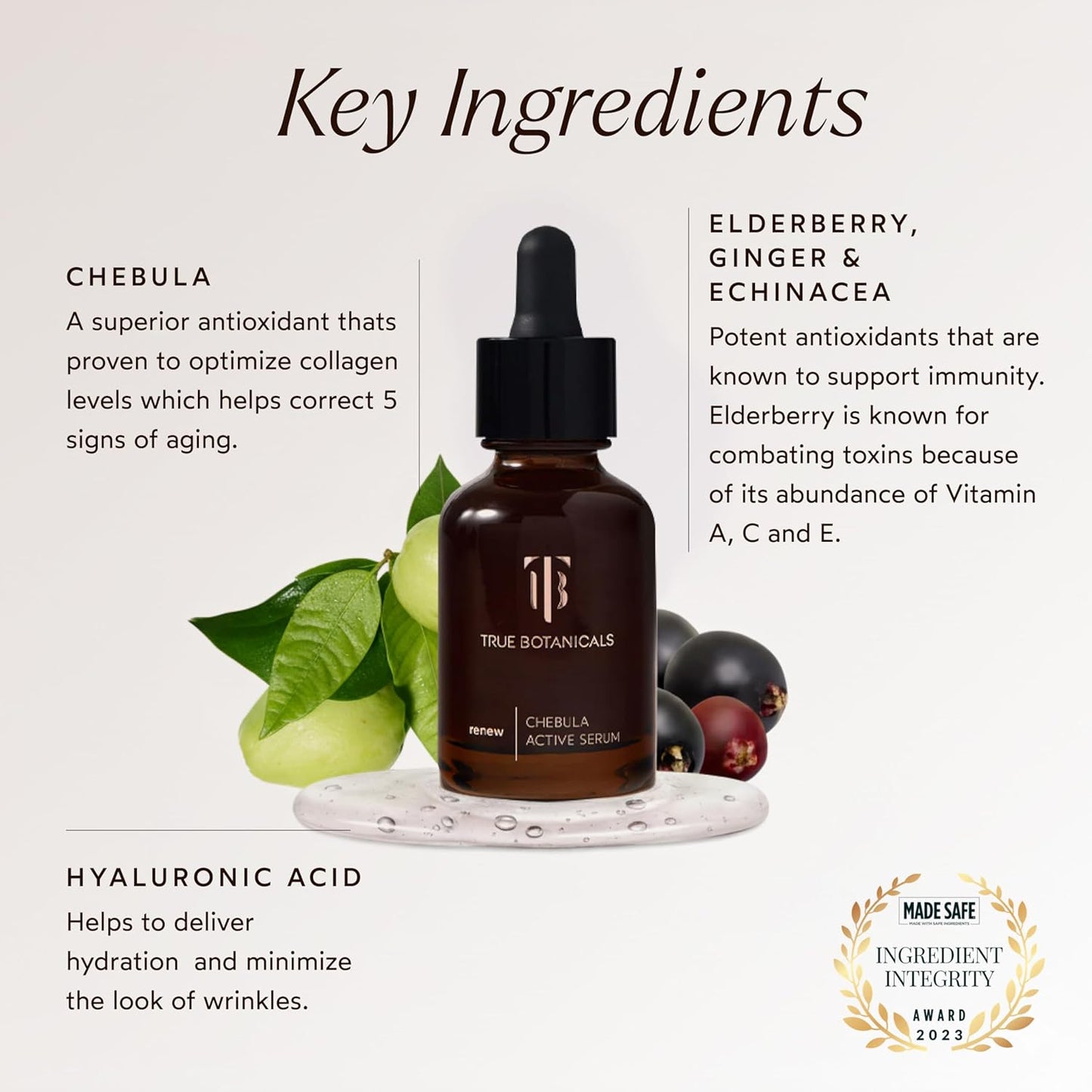 True Botanicals Chebula Active Serum - Anti-Aging Face Serum for Fine Lines & Wrinkles | 1 fl oz | Vegan & Natural