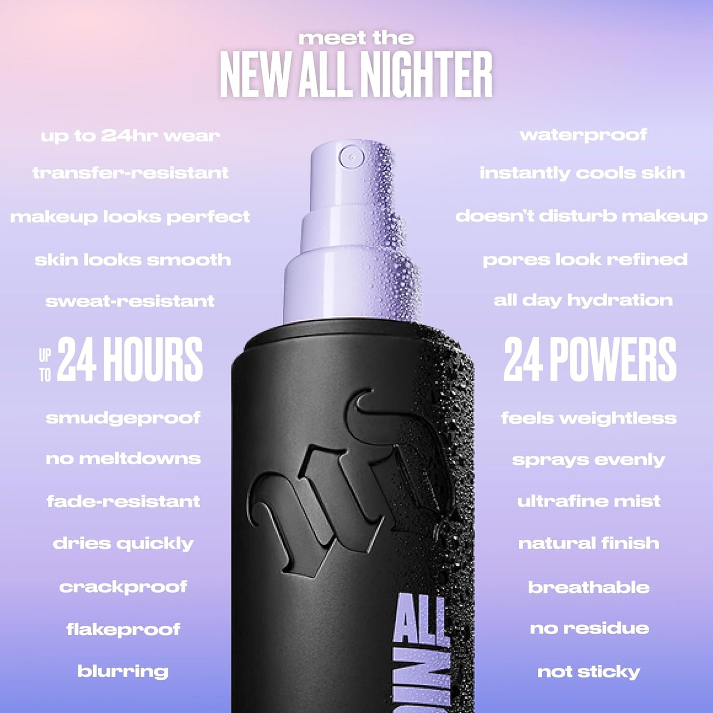 Urban Decay All Nighter Makeup Setting Spray - 24HR Waterproof, Natural Finish, Ultra-Fine Mist