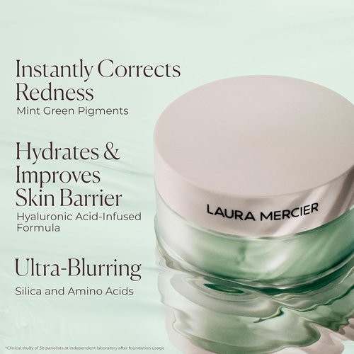 Laura Mercier Translucent Loose Talc-Free Setting Powder - Ultra-Blur, 16HR Hydration, Mint Green Color Corrects Redness
