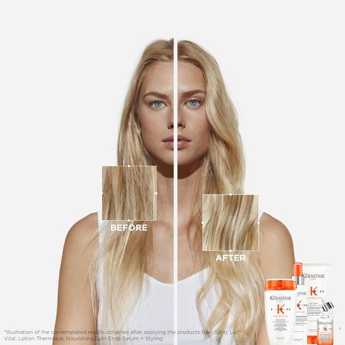 Kerastase Nutritive Bain Satin Shampoo - Gently Cleanses & Hydrates for Soft, Shiny Hair | Plant-Based Proteins & Niacinamide | Ideal for Fine to Medium Dry Hair