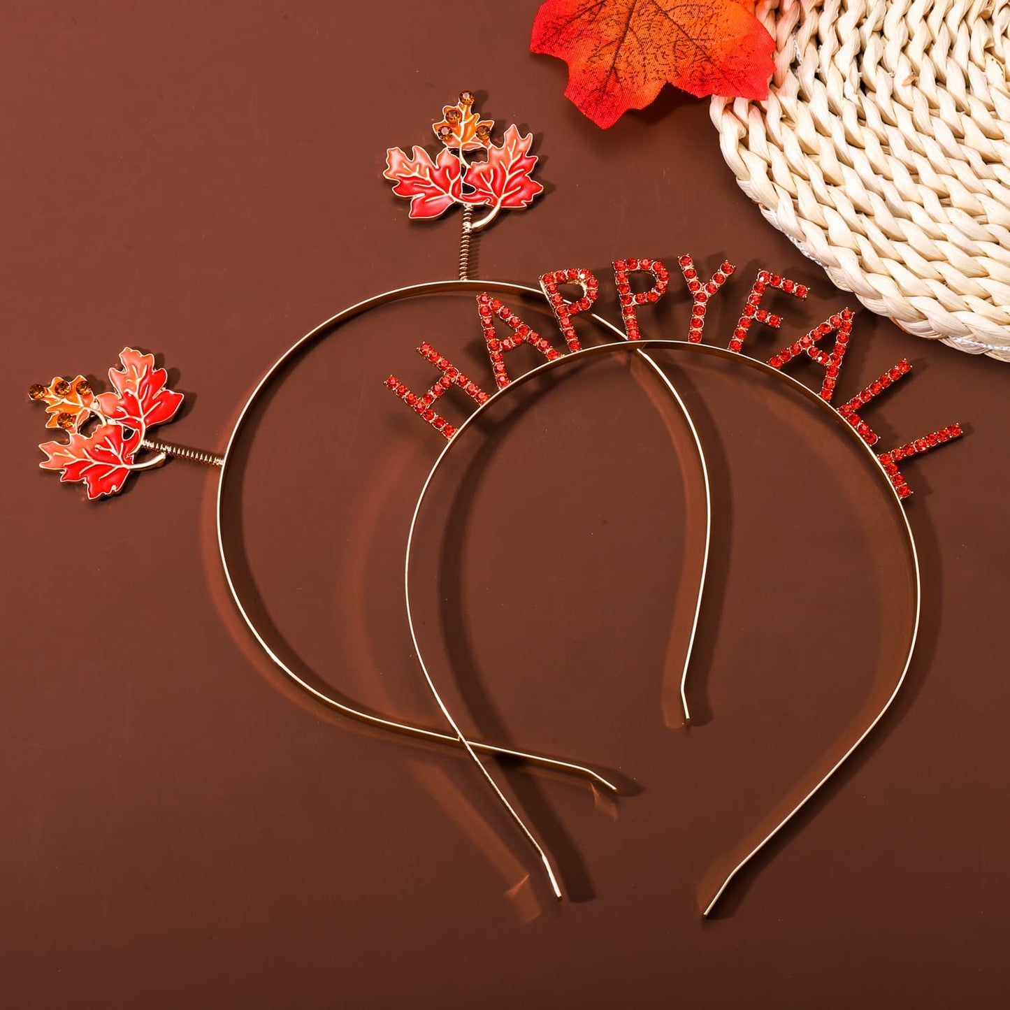 YAHPERN Thanksgiving Fall Headbands for Women Maple Leaf Turkey Pumpkin Head Boppers Autumn Accessories Outfits Gifts