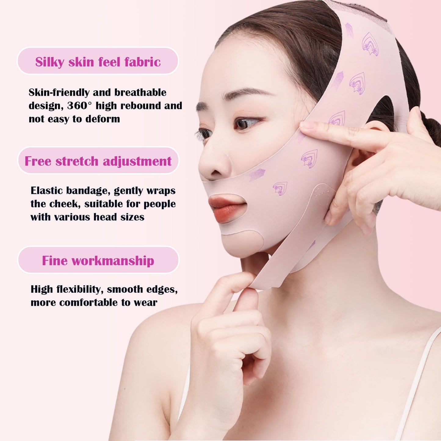Reusable Chin Strap for Women Breathable and Comfortable Adjustable V Line Lifting Mask