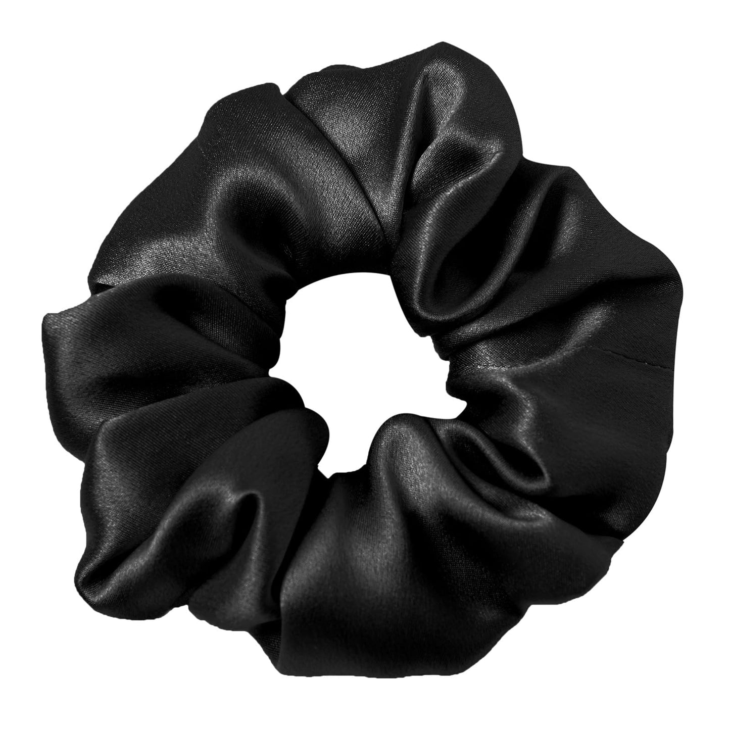 LILYSILK Silk Hair Scrunchies for Frizz&Breakage Prevention, 100% Mulberry Silk Hair Ties No Damage, Elastic Silk ponytail Holders, 1Pc, Black