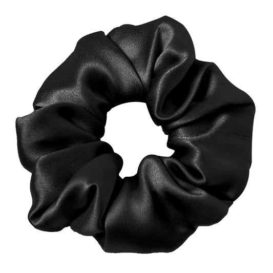 LILYSILK Silk Hair Scrunchies for Frizz&Breakage Prevention, 100% Mulberry Silk Hair Ties No Damage, Elastic Silk ponytail Holders, 1Pc, Black