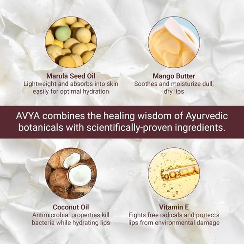 Avya Skincare Two-In-One Lip Treatment - Exfoliating Sugar Scrub & Nourishing Balm with Marula & Mango | 0.07oz