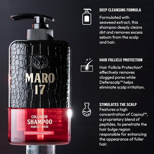 **MARO17 Collagen Shampoo & Conditioner Duo - Moisturizing, Hair Thickening Set for Fuller Hair**