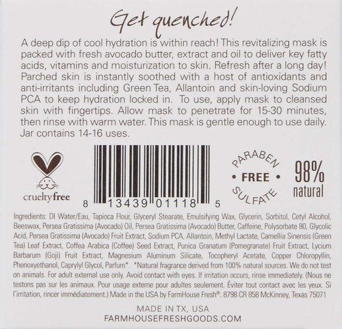 FarmHouse Fresh Mask - Nourishing Hydration for Glowing Skin | 3.2 Fl Oz