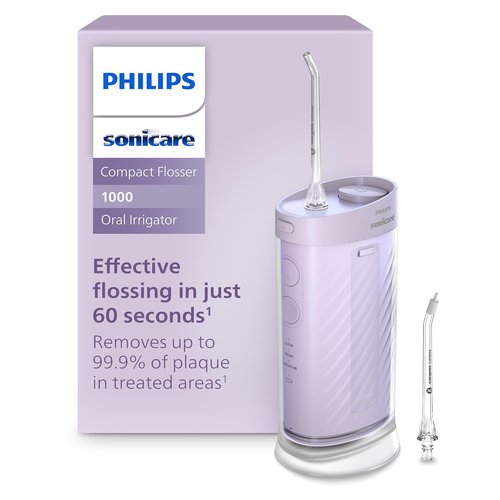 Philips Sonicare Compact Flosser 1000 - Portable Water Flosser with 3 Modes | IPX7 Waterproof, Purple