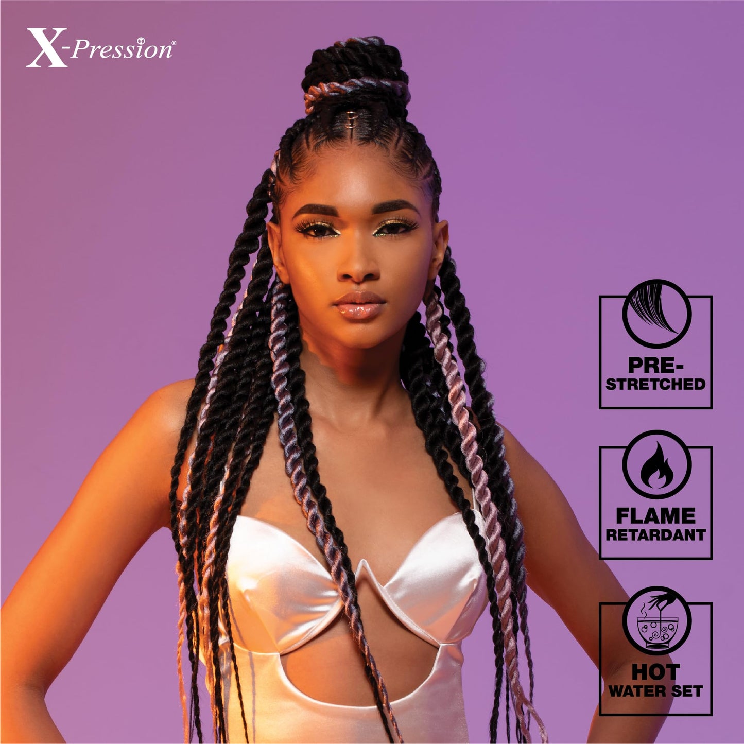 Sensationnel Xpression prestretched braiding hair - 3x xpression 58-inch flame retardant smooth yaki braid - 3x x-pression 58 inch (1 pack, T1B/30)