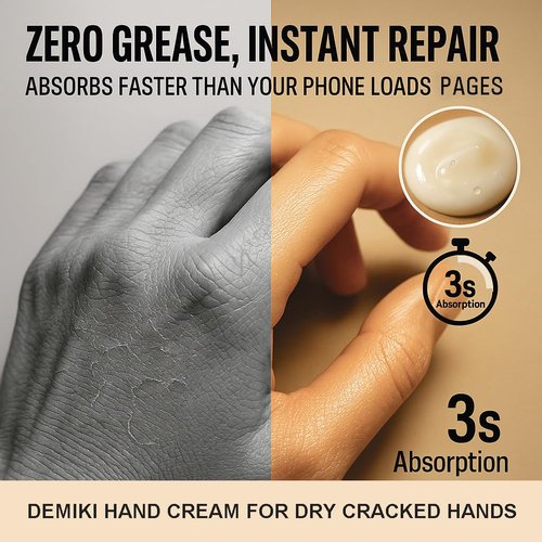 Demiki Shea Butter Hand Cream - Nourishing Lotion for Dry, Cracked Hands | Travel Size (2pcs, 50g x 2)