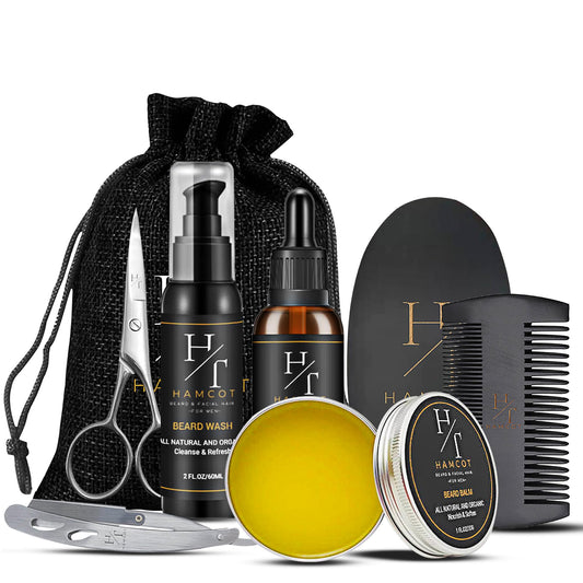 hamcot Beard Grooming kit For Men- Beard Brush And Oil Kit-Beard Grooming Kit For Men-Beard Balm Kit-Beard Maintenance Kit For Men-Beard Care Kit-Beard Oil Beard