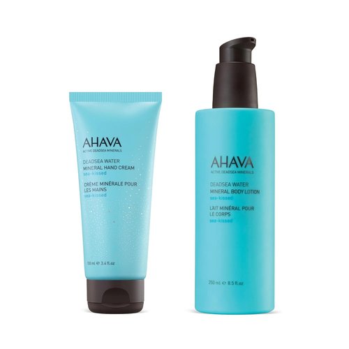 AHAVA Dead Sea Mineral Hand Cream & Body Lotion Set - Nourishing Sea-Kissed Hydration