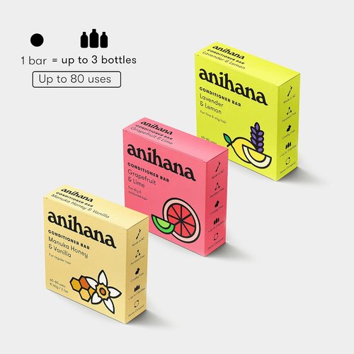 ANIHANA Manuka Honey Conditioner Bar - Paraben-Free Solid Conditioner for Healthy Shine, 2.1 oz