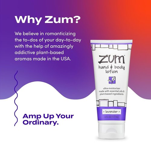 Indigo Wild Zum Hand & Body Lotion - Natural Moisturizer with Shea Butter & Jojoba Oil - Lavender - 6 fl oz