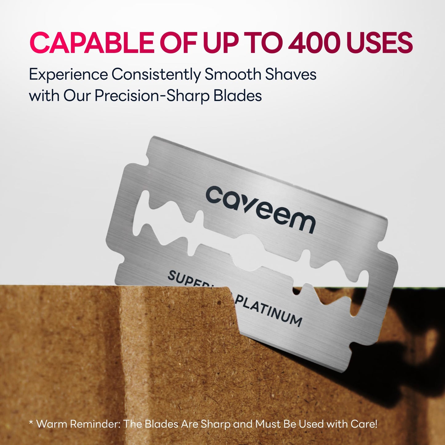 CAVEEM 60 Count Double-Edge Safety Razor Blades, Replacement Razor Refills for Shaving, Stainless Steel Blades for All Standards Double-Edge Razor