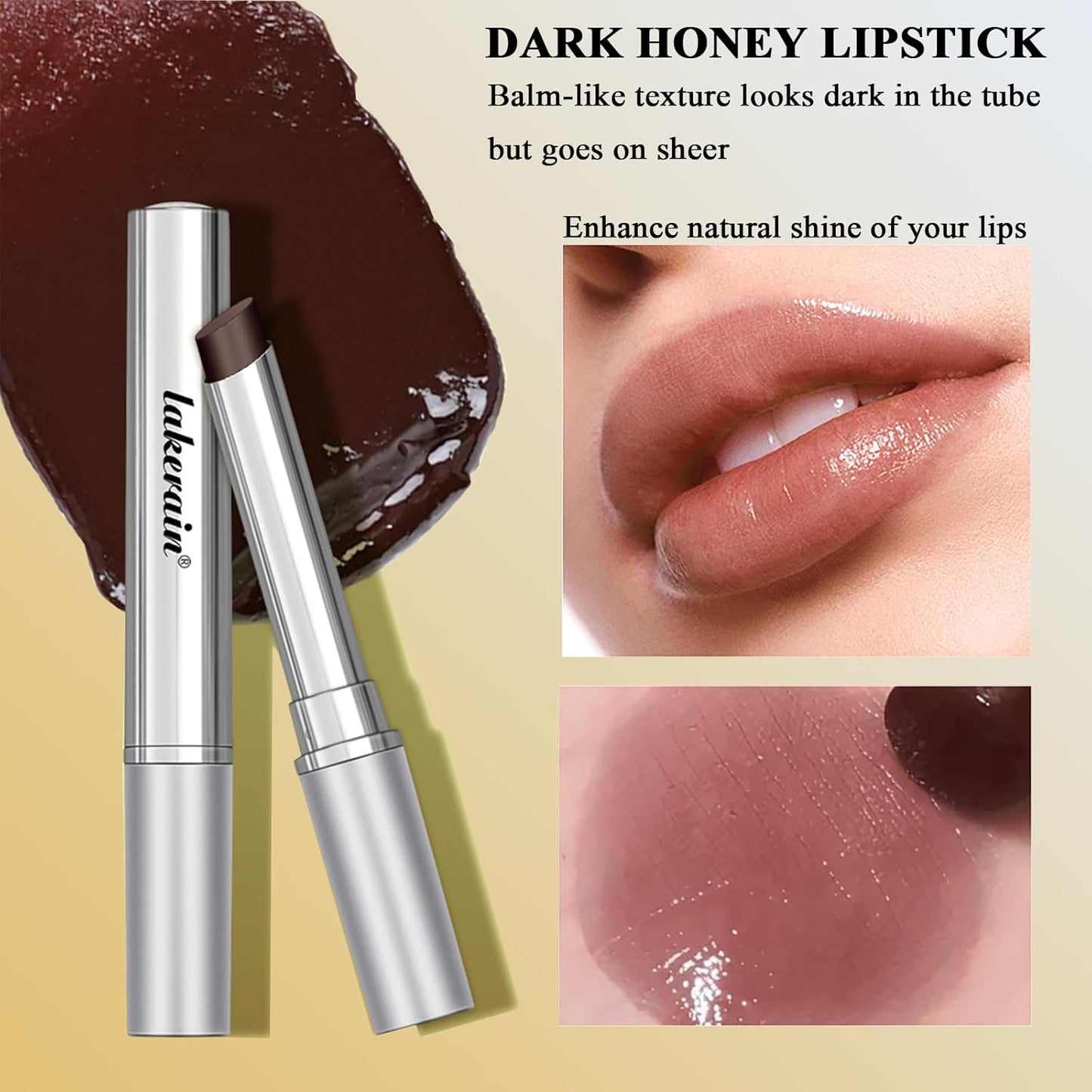 Sheeyoon Honey Lipstick - Hydrating Tinted Lip Balm with Sheer Glossy Finish | 1 PC Black